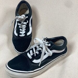 Vans Old Skool Sneaker Mens Sz 6 Womens Sz 7.5 Black Skater Casual Classic Shoe